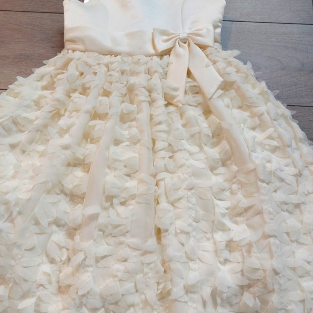 American Princess Beautiful Formal Flower Girls Dress Color Cream Size 8 - Picture 9 of 16
